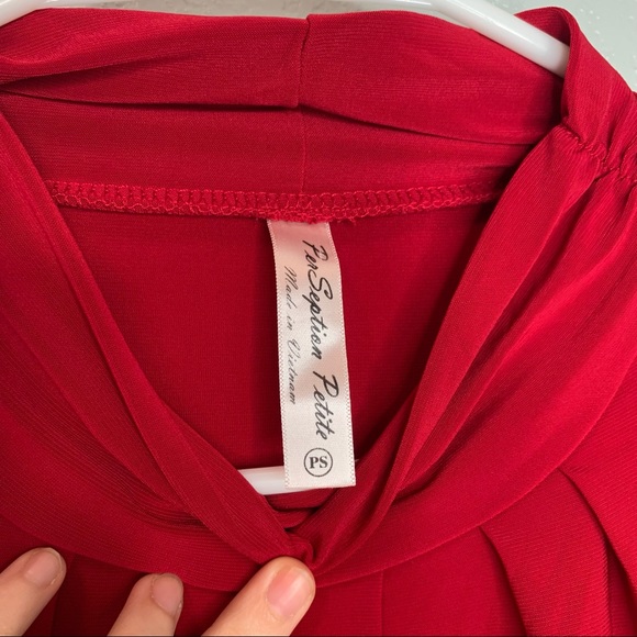 Per Seption Petite Business Casual Red Blouse - Picture 7 of 8